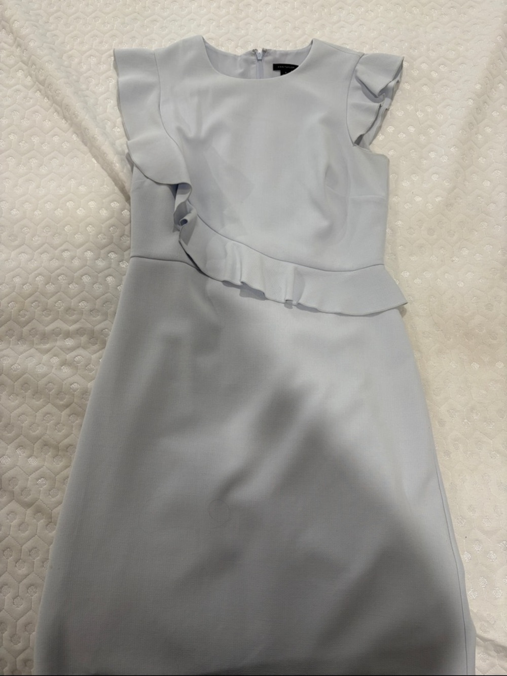 Ann Taylor Pale Blue Ruffle Midi Dress
